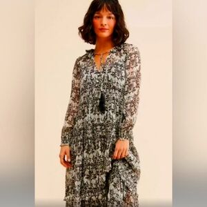 Anthropologie Marais Chiffon Maxi Dress